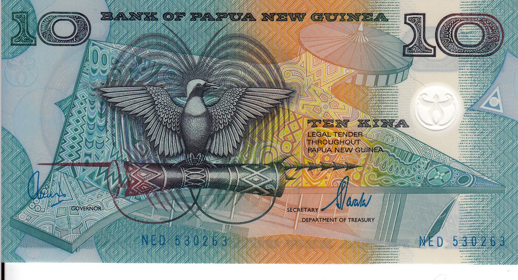 Папуа Новая Гвинея Банкнота 10 кина 2002-04  UNC