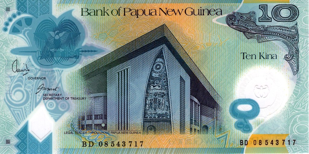 Папуа Новая Гвинея Банкнота 10 кина 2008 UNC