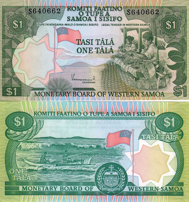 Западное Самоа Банкнота 1 тала 1980 UNC
