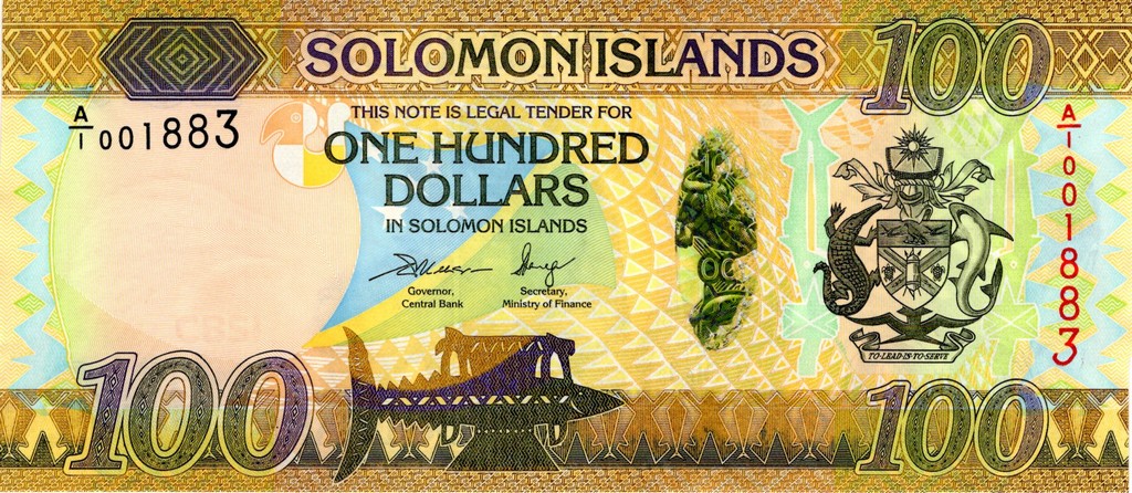 Соломоновы острова 100 долларов 2015 UNC 
