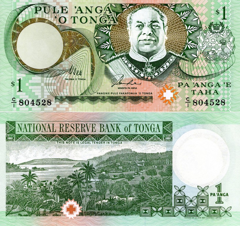 Тонга Банкнота 1 паанга 1995 UNC Подпись