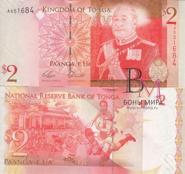 Тонга Банкнота 2 паанга 2009 UNC
