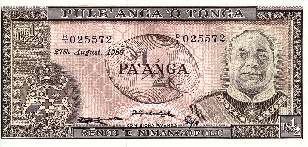 Тонга Банкнота 1/2 паанга 1980 UNC P18-c