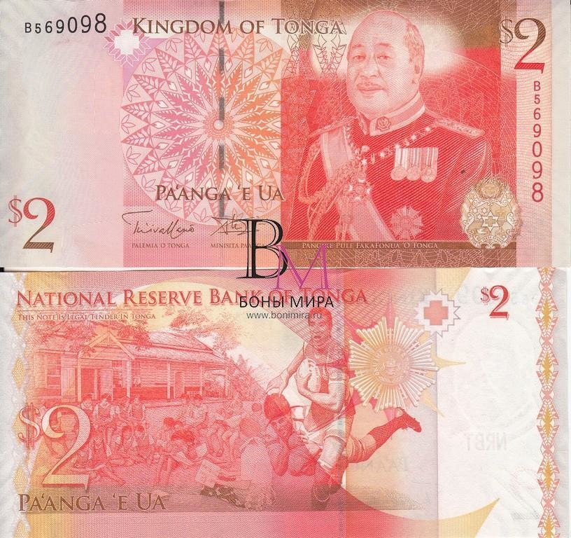 Тонга Банкнота 2 паанга 2008 UNC  и подпись