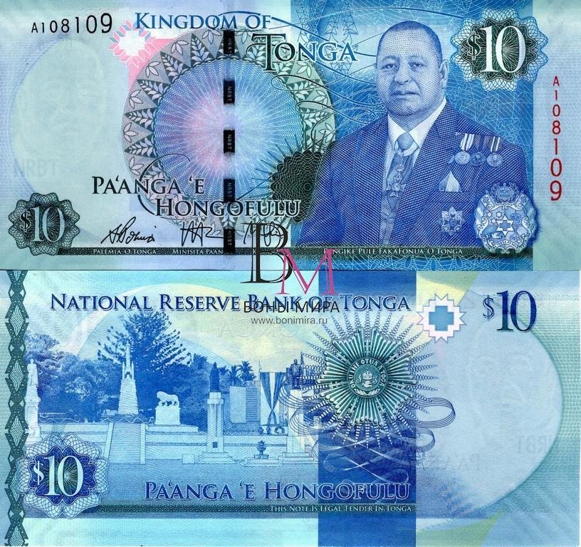 Тонга Банкнота 10 паанга 2015 UNC
