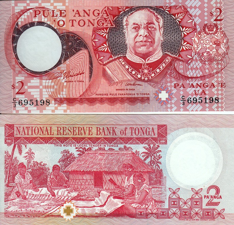 Тонга Банкнота 2 паанга 1995 UNC Подпись