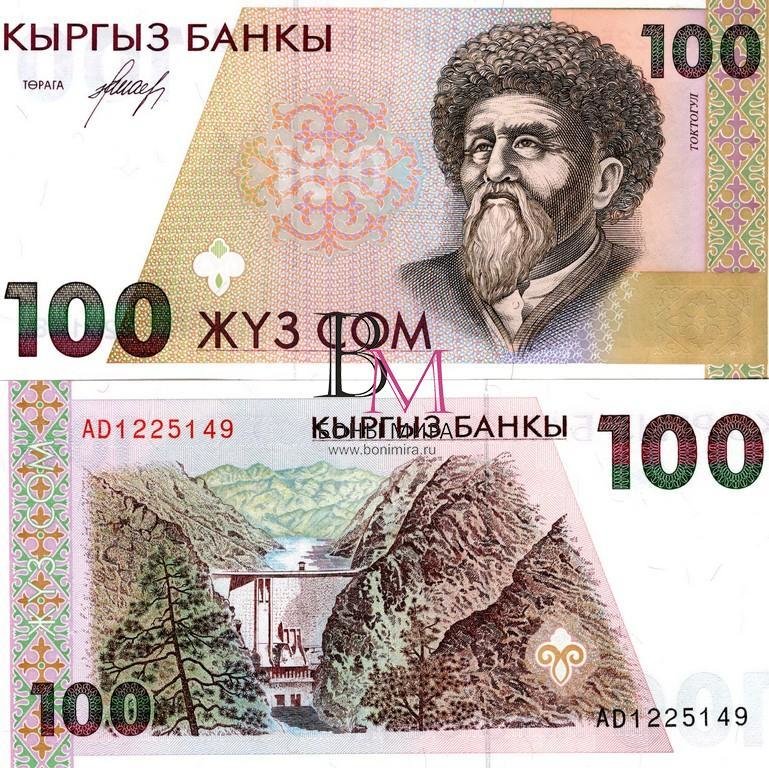 Киргизия Банкнота 100 сом 1994 UNC